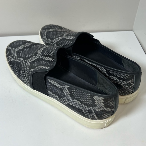 Vince Size 10 Blair Snakeskin Embossed Leather Granite Azzure Loafer Espadrille - Picture 10 of 15